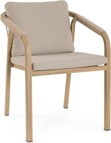 Kovová záhradná stolička v prírodnej farbe Kalimera – Bizzotto