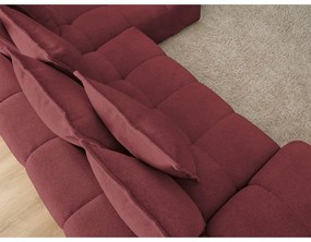 Vínovočervená ženilková rozkladacia/s úložným priestorom rohová pohovka (pravý roh/s leňoškou) Everest – Bobochic Paris