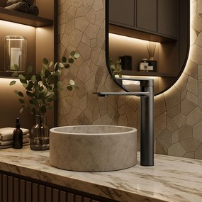 Rea Storm, vysoká umývadlová batéria h-295, grafitová matná, REA-B4584