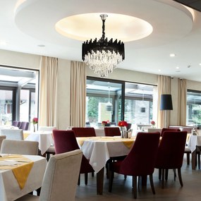 Toolight Toolight, krištáľové závesné svietidlo 50cm, 7xE14, G063-CP, čierna, OSW-08690