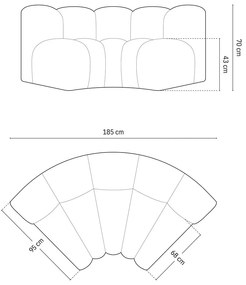 Béžový ženilkový modul pohovky (variabilný roh) Lupine – Micadoni