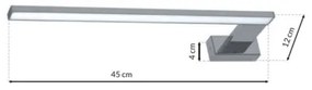 LED Kúpeľňové nástenné svietidlo SHINE LED/11W/230V 45 cm IP44 lesklý chróm