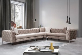 Luxusná rohová pohovka Como 270 x 310 cm, pravá, béžová