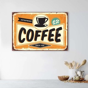 Obraz na plátně Káva s nápisem Retro - 60x40 cm