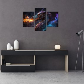 Obraz - Drak pľuvajúce plamene (90x60 cm)