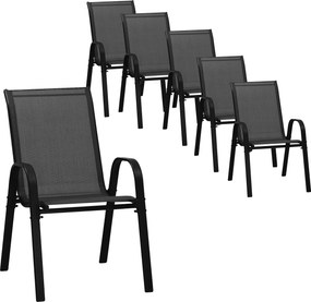 TRENDIE Záhradné stoličky sada 4ks čierne