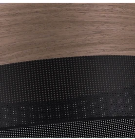 Závesné svietidlo Wood, 1x hnedá orechová dýha/čierne PVC tienidlo, (fi 35cm)