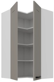 Horná rohová kuchynská skrinka Lucid 60x60 GN-108 2F (90°) (korpus: biela + front: mdf claygrey). Vlastná spoľahlivá doprava až k Vám domov. 1134675