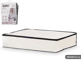 Arte Regal Textilný úložný box na uschovanie oblečenia a posteľnej bielizne, WHITE KIPIT, 105x45x15, biely
