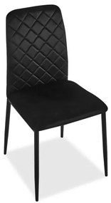 Jedálenská stolička MAVERIK zamatová, čierna