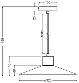 Ledvance - Luster na lanku DECOR PLASTER 1xE27/25W/230V pr. 32 cm sadra biela