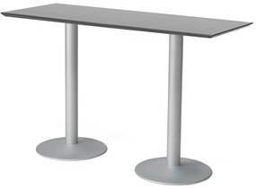 Barový stôl BIANCA, 1800x700 mm, čierny, šedá podnož