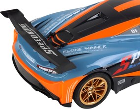 LEAN Toys Veľké diaľkovo ovládané športové auto v mierke 1:10, oranžové