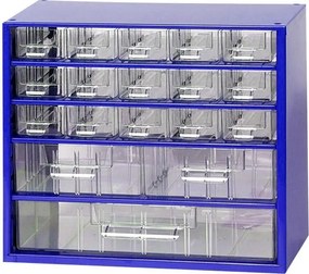 Kovová skriňa so zásuvkami, 306 x 155 x 282 mm, 15x S, 2x M, 1x L