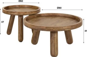 Konferenčný stôl 25-45 Tripod 2-set Drevo Mango  - Komfort-nábytok
