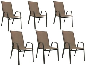 Záhradné kreslá TAVERNO set 6 ks hnedá/čierna