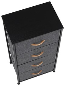 Komoda PALMERA s látkovými zásuvkami, čierna