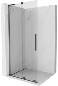 Mexen Velar L, posuvná sprchová zástena Walk-in 110 x 200 cm, 8mm číre sklo, grafit brúsený, 871-110-003-03-66
