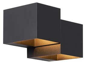 Moderná nástenná lampa čierna 2-svetlá - Transfer Double