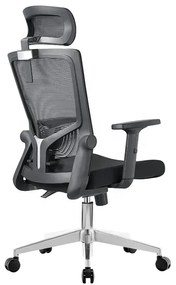 Kancelárska ergonomická stolička Neoseat NOVELO — sieť / látka, čierna, nosnosť 150 kg