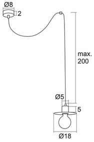 Argon 3834 - Luster na lanku CORSO 1xE27/15W/230V biela