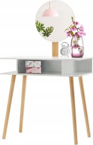 Toaletný stolík SKANDIA so zrkadlom a taburetkou PHO5803