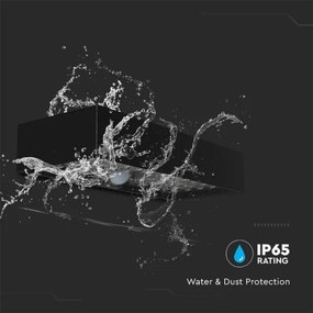 LED Solárne nástenné svietidlo so senzorom LED/6W/3,7V IP65 4000K 3000 mAh čierna