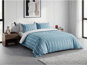 Flanelové obliečky z mikrovlákna STRIPELLE modré Rozmer obliečky: 2 ks 70 x 90 cm | 200 x 220 cm