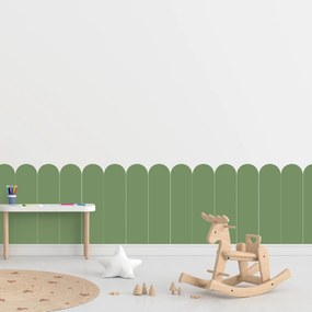 PIPPER. Textilná samolepiaca tapeta - Oblúk - Zelená farba Farba: Bledá, Veľkosť: 60 cm