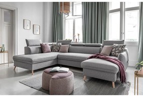 Svetlosivá rozkladacia rohová pohovka (ľavý roh) Sweet Harmony – Miuform