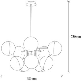 Luster na tyči KARSOR 10xE27/40W/230V