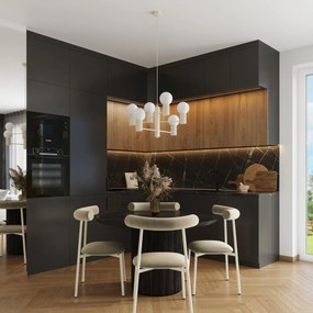 Luster Halo, 6x biele sklenené tienidlo, be