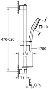 GROHE 26929001 - Sprchový set VITALIO COMFORT 110 600 mm lesklý chróm