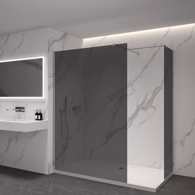 Cerano Onyx, sprchová zástena Walk-in, hranatá vzpera - chróm, grafitové sklo - 160x60 cm, CER-CER-8050BD2434