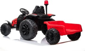 LEAN CARS Batériový traktor s prívesom HZB-200 červený