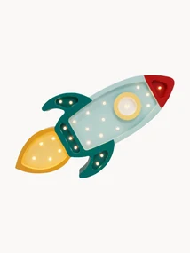 Ručne vyrobená detská LED-lampa's časovačom a diaľkovým ovládaním Space Rocket