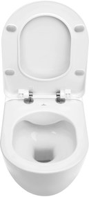 Deante Peonia Zero, závesná WC misa RimFree 51 x 36 cm + toaletné sedátko s pomalým zatváraním, biela, CDED6ZPW