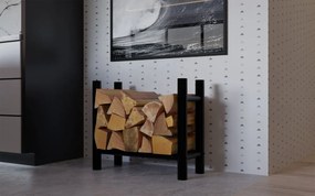 Stojan na drevo Medya round - 30x60x60 cm, kov čierny