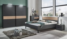 Šatníková skriňa Rotterdam, 225 cm, grafit/dub artisan