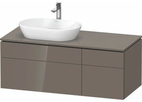 DURAVIT L-Cube závesná skrinka pod umývadlo na dosku (umývadlo vľavo), 4 zásuvky, 1220 x 550 x 482 mm, Flanel šedá vysoký lesk, LC4876089890000