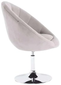 LuxuryForm DESIGN Kreslo VERA VELUR na striebornom tanieri - svetlo šedé