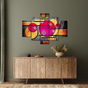 Abstraktný obraz s historickými symbolmi (150x105 cm)