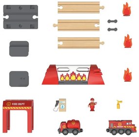 Playtive Drevená železničná súprava (hasiči)  (100380909)