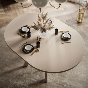 OKRÚHLY ROZKLADACÍ JEDÁLENSKÝ STÔL EWALD KAŠMÍR MATNÝ 100/140 cm