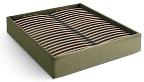 Zelená čalúnená dvojlôžková posteľ s úložným priestorom/bez čela s roštom 180x200 cm Susan – Micadoni