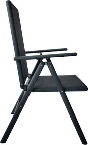 TRENDIE Záhradné stoličky s polohovateľným operadlom sada 2ks sivé