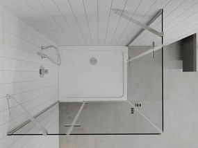 Mexen Roma Duo, sprchovací kút 80 (dvere) x 70 (dvere) cm, 6mm číre sklo, chrómový profil + slim sprchová vanička 5cm biela + chrómový sifón, 854-080-070-01-02-4010