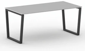 Kancelársky stôl PRIMO IMPRESS, 180x90 cm, čierna podnož, sivá