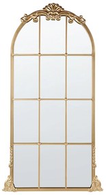Kovové nástenné zrkadlo v tvare okna 66 x 124 cm zlaté NOIDAN Beliani