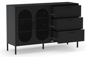 Čierna komoda 140x90 cm Diora – Marckeric